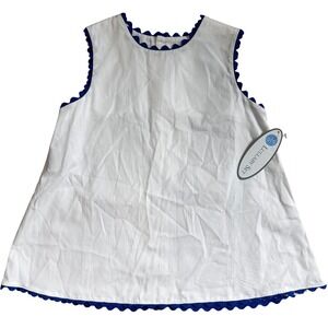 Lullaby Set Girls White Corduroy Ric Rac Scallop Trim Top Sleeveless Size 5 NWT